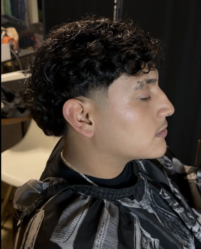 Curly perm and low fade — Jabon's Chair